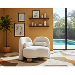 Daphne Boucle Fabric Upholstered Chair in Cream