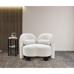 Daphne Boucle Fabric Upholstered Chair in Cream