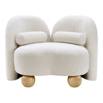 Daphne Boucle Fabric Upholstered Chair in Cream