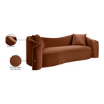 Destin 91" Velvet Upholstered Sofa in Cognac