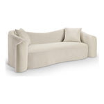 Destin 91" Velvet Upholstered Sofa in Cream