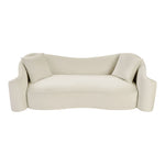 Destin 91" Velvet Upholstered Sofa in Cream