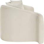 Destin 91" Velvet Upholstered Sofa in Cream