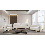 Daphne Boucle Fabric Upholstered Chair in Cream