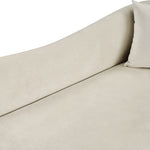 Destin 91" Velvet Upholstered Sofa in Cream