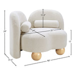 Daphne Boucle Fabric Upholstered Chair in Cream
