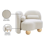 Daphne Boucle Fabric Upholstered Chair in Cream