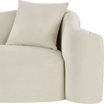 Destin 91" Velvet Upholstered Sofa in Cream