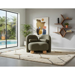 Daphne Boucle Fabric Upholstered Chair in Olive