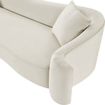 Destin 91" Velvet Upholstered Sofa in Cream