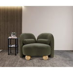 Daphne Boucle Fabric Upholstered Chair in Olive