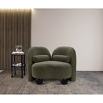 Daphne Boucle Fabric Upholstered Chair in Olive