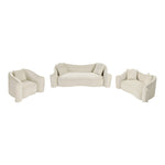 Destin 91" Velvet Upholstered Sofa in Cream