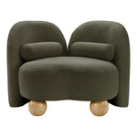 Daphne Boucle Fabric Upholstered Chair in Olive