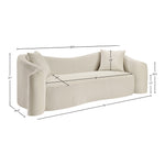 Destin 91" Velvet Upholstered Sofa in Cream
