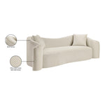 Destin 91" Velvet Upholstered Sofa in Cream