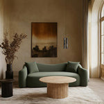 Destin 91" Velvet Upholstered Sofa in Green