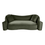 Destin 91" Velvet Upholstered Sofa in Green