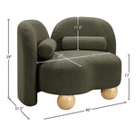 Daphne Boucle Fabric Upholstered Chair in Olive