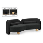 Daphne 89" Boucle Fabric Upholstered Sofa in Black