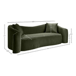 Destin 91" Velvet Upholstered Sofa in Green