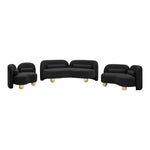 Daphne 89" Boucle Fabric Upholstered Sofa in Black