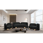 Daphne 89" Boucle Fabric Upholstered Sofa in Black