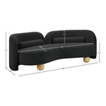 Daphne 89" Boucle Fabric Upholstered Sofa in Black