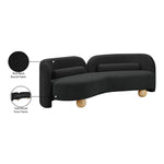 Daphne 89" Boucle Fabric Upholstered Sofa in Black