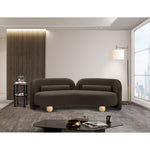 Daphne 89" Boucle Fabric Upholstered Sofa in Brown