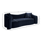 Destin 91" Velvet Upholstered Sofa in Navy