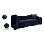Destin 91" Velvet Upholstered Sofa in Navy