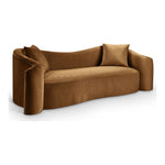 Destin 91" Velvet Upholstered Sofa in Saddle