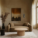 Destin 91" Velvet Upholstered Sofa in Saddle