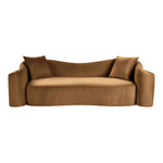 Destin 91" Velvet Upholstered Sofa in Saddle