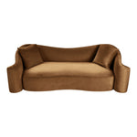 Destin 91" Velvet Upholstered Sofa in Saddle