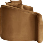 Destin 91" Velvet Upholstered Sofa in Saddle
