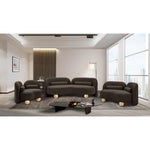 Daphne 89" Boucle Fabric Upholstered Sofa in Brown