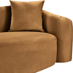 Destin 91" Velvet Upholstered Sofa in Saddle