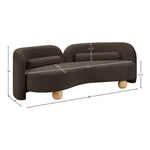 Daphne 89" Boucle Fabric Upholstered Sofa in Brown
