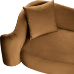 Destin 91" Velvet Upholstered Sofa in Saddle