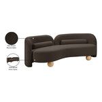 Daphne 89" Boucle Fabric Upholstered Sofa in Brown