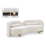 Daphne 89" Boucle Fabric Upholstered Sofa in Cream
