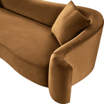 Destin 91" Velvet Upholstered Sofa in Saddle