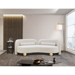 Daphne 89" Boucle Fabric Upholstered Sofa in Cream