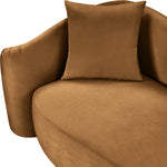 Destin 91" Velvet Upholstered Sofa in Saddle