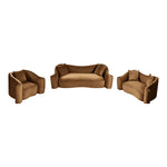 Destin 91" Velvet Upholstered Sofa in Saddle