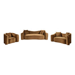 Destin 91" Velvet Upholstered Sofa in Saddle