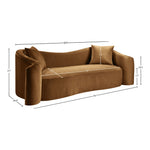 Destin 91" Velvet Upholstered Sofa in Saddle