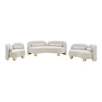 Daphne 89" Boucle Fabric Upholstered Sofa in Cream
